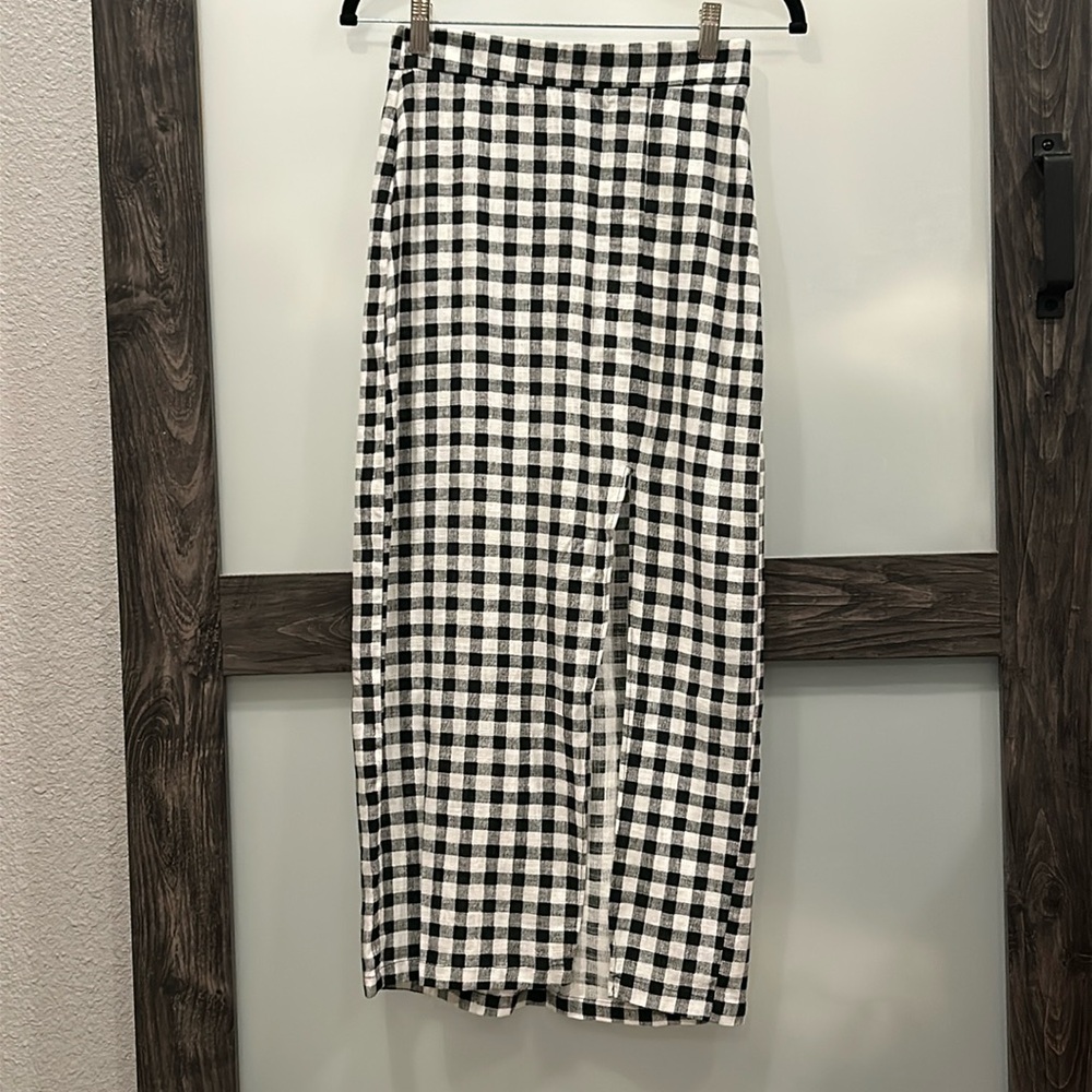 Zara check gingham skirt